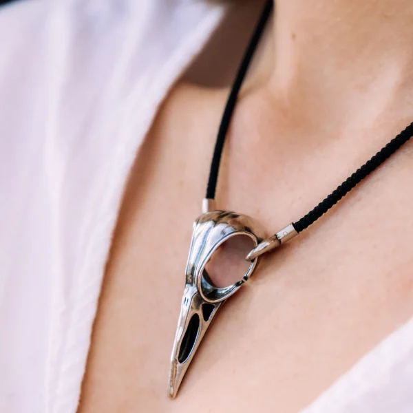 Bird Skull, Silver Pendant