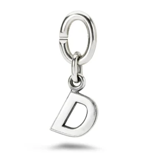 D, Silver Link Charm