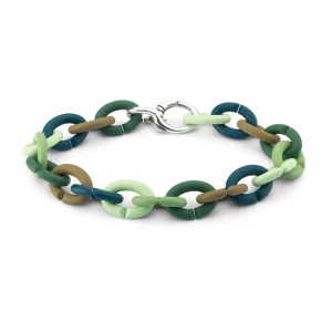 Green Rainbow Silver Bracelet