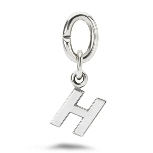 H, Silver Link Charm