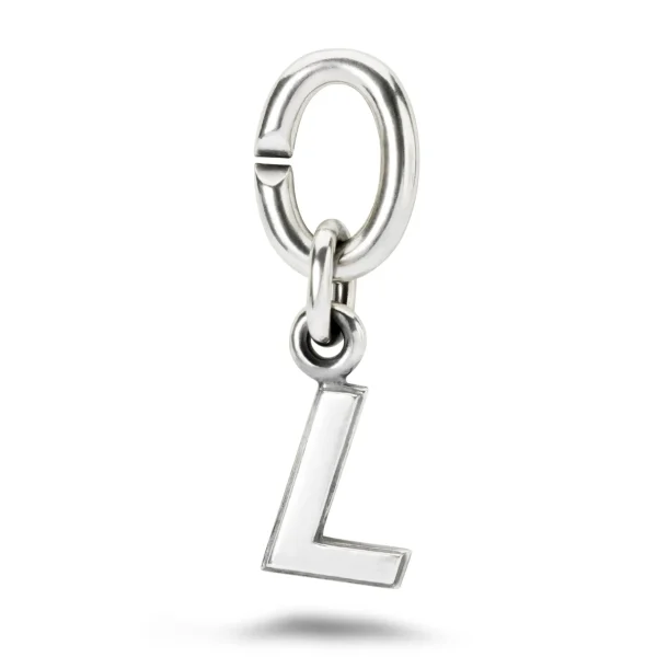 L, Silver Link Charm