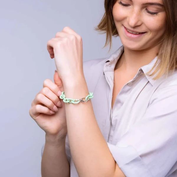 Mint Green Silver Bracelet