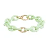 Mint Green Triple Tangle Bronze Bracelet