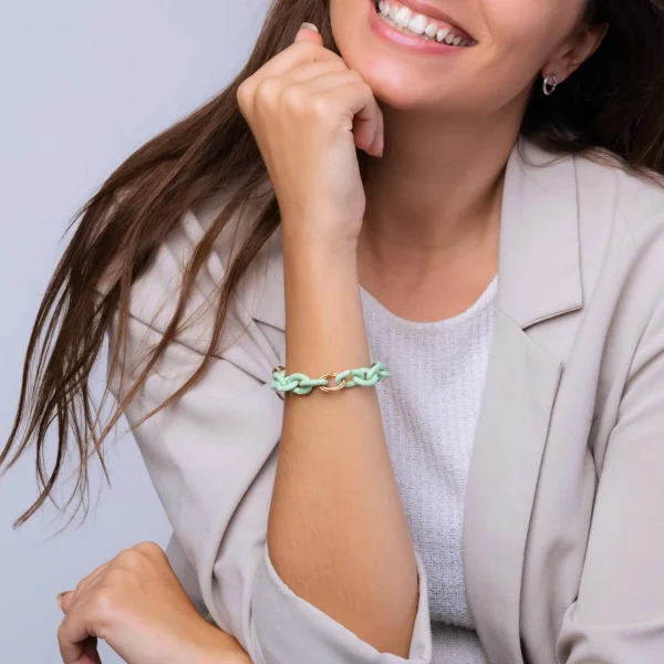 Mint Green Triple Tangle Pop Bronze Bracelet