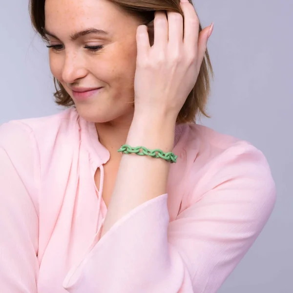 Pale Green Silver Bracelet