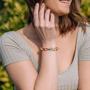 Pastel Rainbow Silver Bracelet