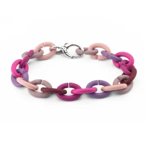 Pink Rainbow Silver Bracelet