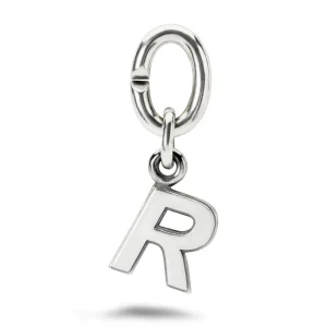 R, Silver Link Charm