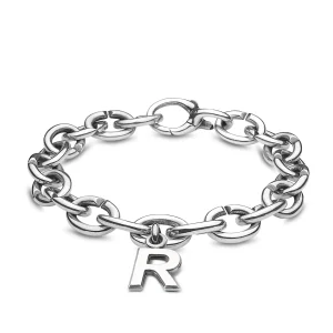 R, Silver Link Charm