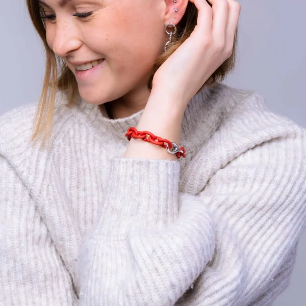 Red Silver Bracelet