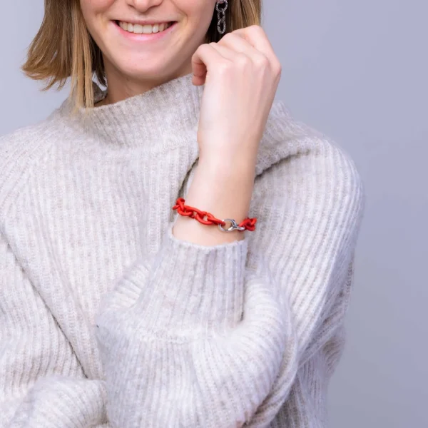 Red Silver Bracelet