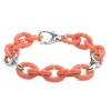 Soft Apricot Pop Silver Bracelet