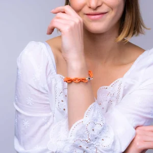 Soft Apricot Silver Bracelet