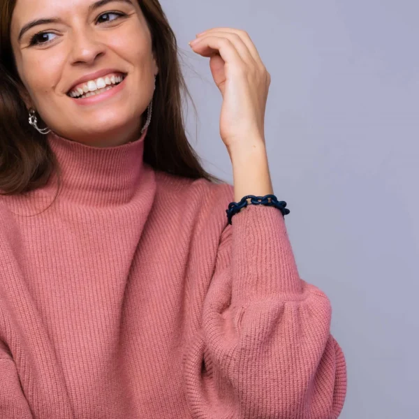 Steel Blue Silver Bracelet