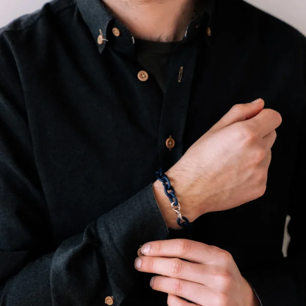 Steel Blue Silver Bracelet