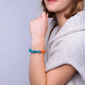 Turquoise Apricot Rubber Bracelet