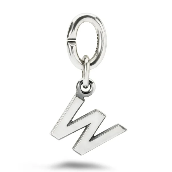 W, Silver Link Charm